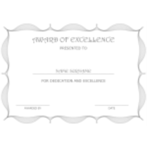 Award of Excellence Certificate thumb